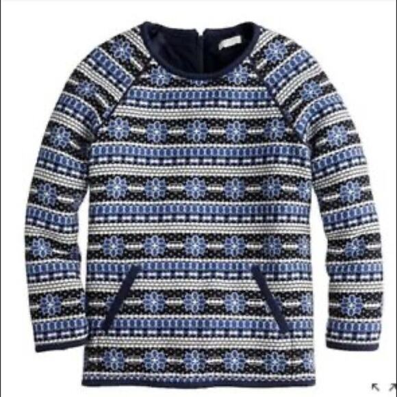 J Crew Popover Sweatshirt in Floral Jacquard. - Picture 2 of 9